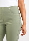 Robell Bella 09 Ankle Grazer Trousers, Khaki Green