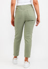 Robell Bella 09 Ankle Grazer Trousers, Khaki Green