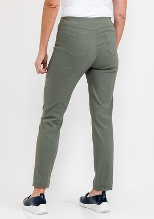 Robell Bella Full Length Slim Leg Trousers, Ivy Green