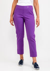 Robell Bella 09 Turn Up Ankle Grazer Trousers, Purple