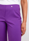 Robell Bella 09 Turn Up Ankle Grazer Trousers, Purple