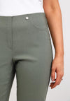 Robell Bella 09 Turn Up Ankle Grazer Trousers, Ivy Green