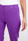 Robell Marie 07 Slim Fit Cropped Trousers, Purple