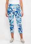 Robell Bella 09 Ankle Grazer Floral Trousers, Blue
