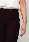 Robell Bella Full Length Slim Fit Trousers, Aubergine