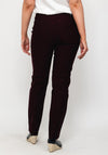 Robell Bella Full Length Slim Fit Trousers, Aubergine