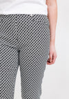 Robell Rose 09 Geo Print Turn Up Ankle Grazer Trousers, Black