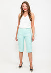 Robell Bella 05 Slim Knee Length Shorts, Mint Green