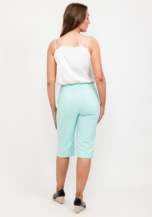 Robell Bella 05 Slim Knee Length Shorts, Mint Green