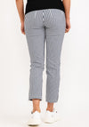 Robell Bella 09 Striped Ankle Grazer Trousers, Navy & White
