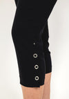 Robell Marie 07 Slim Fit Cropped Eyelet Detail Trousers, Navy