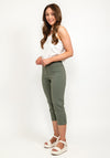 Robell Marie 07 Slim Fit Cropped Eyelet Detail Trousers, Ivy Green