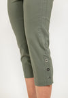 Robell Marie 07 Slim Fit Cropped Eyelet Detail Trousers, Ivy Green
