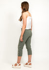 Robell Marie 07 Slim Fit Cropped Eyelet Detail Trousers, Ivy Green