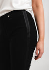 Robell Rose Embossed Side Panel Trousers, Black