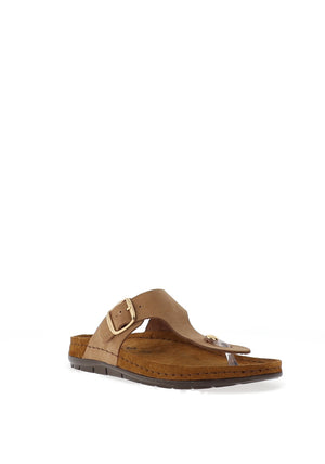 Rohde Womens Leather T-Bar Sandals, Natural
