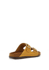 Rohde Womens Leather Buckle Chunky Slip On Mules, Mustard