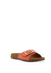 Rohde Womens Leather Single Buckle Chunky Slip On Mules, Coral