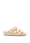 Rohde Womens Leather Velcro Strap Slip on Sandals, Nude