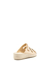 Rohde Womens Leather Velcro Strap Slip on Sandals, Nude
