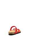 Rohde Toe Loop Buckle Strap Slip on Sandals, Red