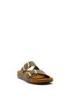 Rohde Leather Buckle Chunky Slip on Sandals, Khaki