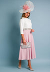 Veni Infantino for Ronald Joyce Embellished Dress, Ivory & Pink