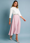 Veni Infantino for Ronald Joyce Embellished Dress, Ivory & Pink
