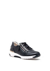 Gabor Womens Rolling Soft Leather Zip Trainers, Navy