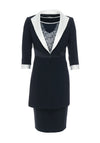 Veni Infantino Lace Bodice Dress & Coat, Navy & White