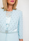 Veni Infantino for Ronald Joyce Embellished Coat and Dress, Blue