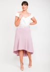 Veni Infantino for Ronald Joyce Off The Shoulder Dip Hem Dress, Pink & Ivory