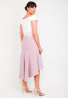 Veni Infantino for Ronald Joyce Off The Shoulder Dip Hem Dress, Pink & Ivory