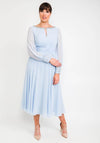 Veni Infantino for Ronald Joyce Chiffon Front Knot Embellished Dress, Sky Blue