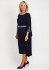 Veni Infantino for Ronald Joyce Embellished Cape Dress, Navy