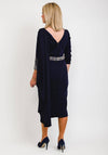 Veni Infantino for Ronald Joyce Embellished Cape Dress, Navy