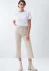 Salsa Straight Cropped Push In Secret Glamour Jeans, Beige