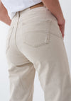 Salsa Straight Cropped Push In Secret Glamour Jeans, Beige