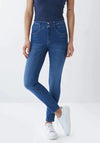 Salsa Push In Waist Detail Cropped Skinny Jeans, Blue