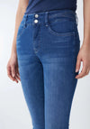 Salsa Push In Waist Detail Cropped Skinny Jeans, Blue