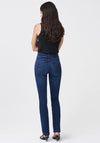 Salsa Faux Leather Detailing Secret Slim Jeans, Dark Blue