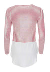 Salsa Striped Contrast Sweater, Red
