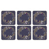 Sara Miller Garland Coasters Set of 6, Purple
