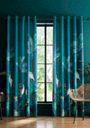 Sara Miller Heron Fully Lined Eyelet Curtains, Teal