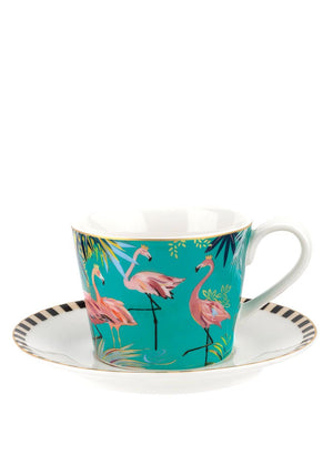 Sara Miller Flamingo Teacup & Saucer