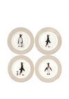 Sara Miller Penguin Set of 4 Cake Plate