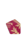 Sara Miller Etched Leaves Set of 6 Coasters, Pink
