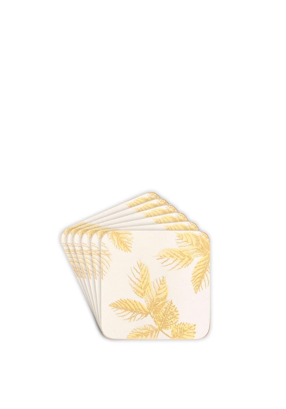 Sara Miller Etched Leaves Set of 6 Coasters, Cream McElhinneys