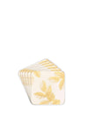 Sara Miller Etched Leaves Set of 6 Coasters, Cream