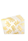 Sara Miller Etched Leaves Set of 4 Placemats, Cream